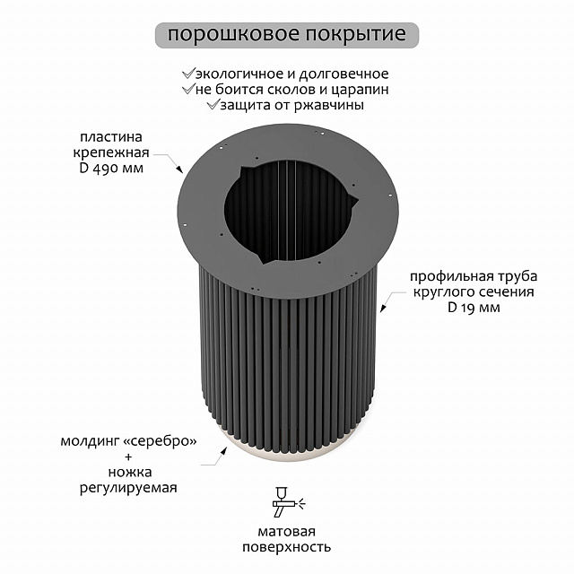 Подстолье Вельвет блэк мини